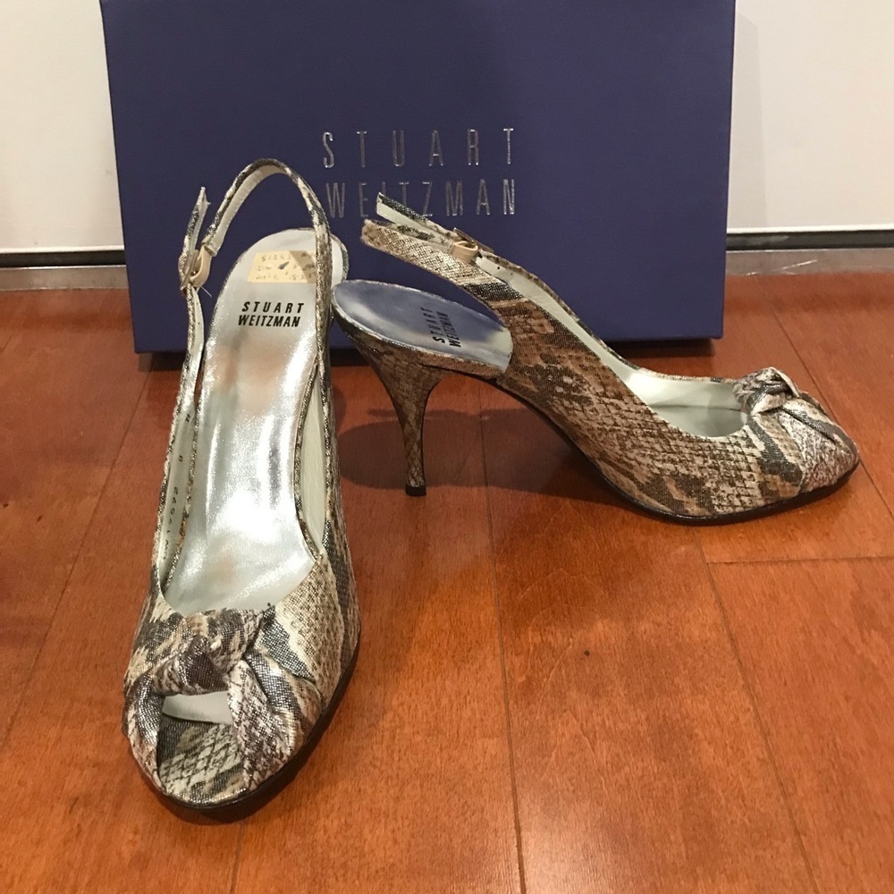 💥NEW💥Stuart Weitzman Tulip Roccia Lame Python 8N - Picture 1 of 8